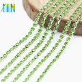 Wholesale Fashion Peridot Rhinestone Silver Dense Cup Chain Trim Jewelry